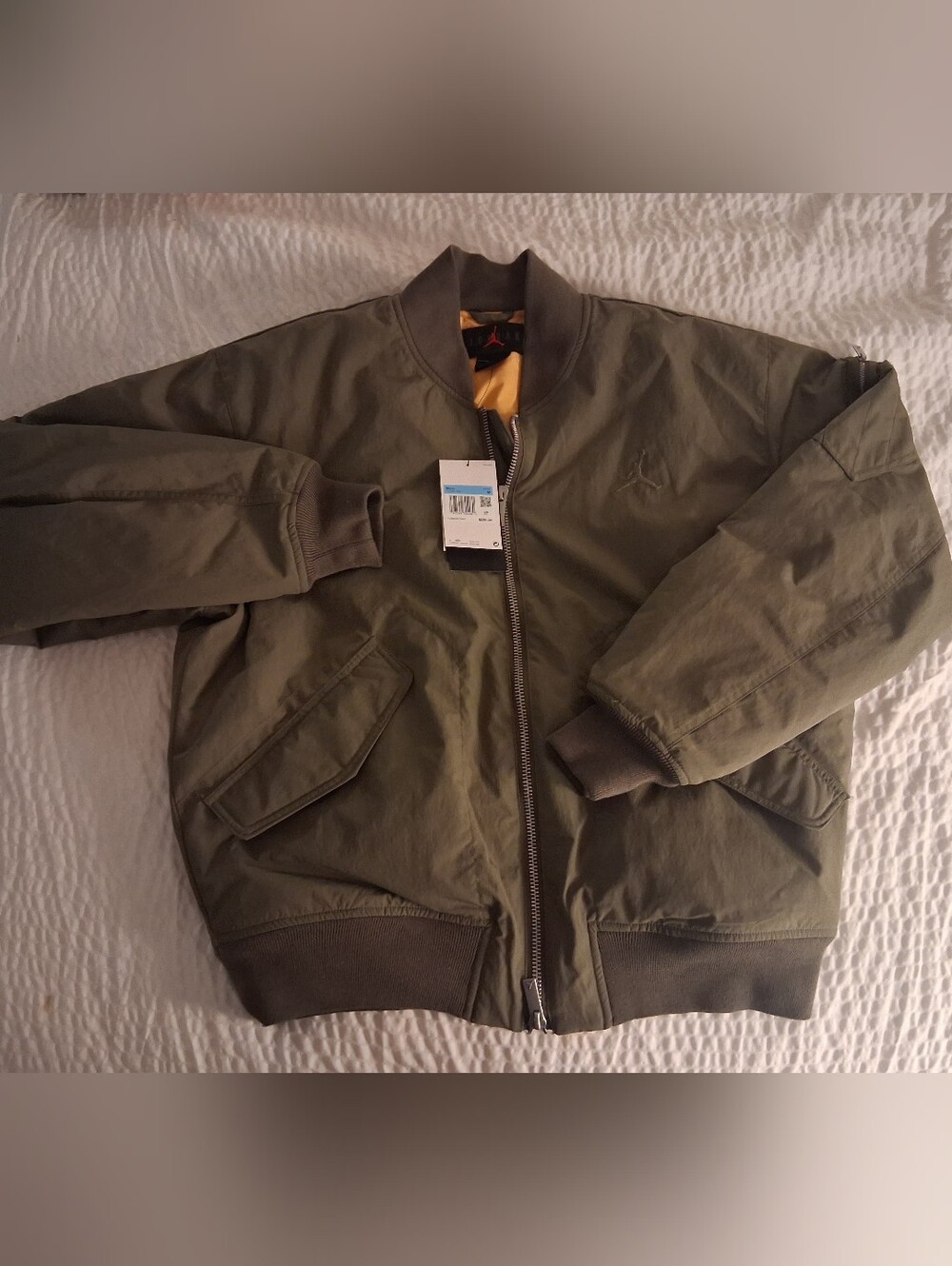 $250 Jordan Olive Green Bomber Jacket NWT Size Med